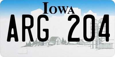 IA license plate ARG204