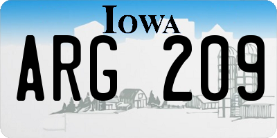 IA license plate ARG209