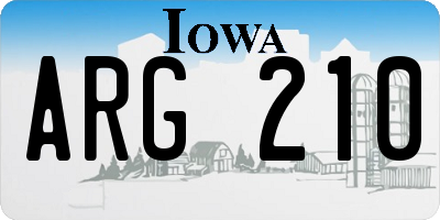 IA license plate ARG210