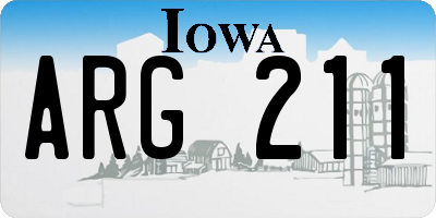 IA license plate ARG211