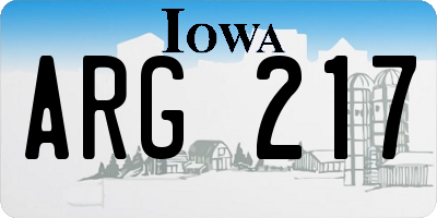 IA license plate ARG217