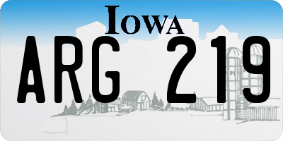 IA license plate ARG219