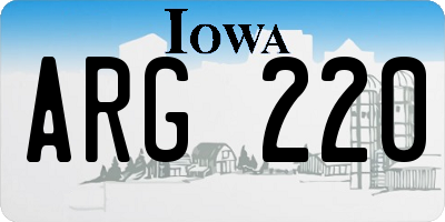 IA license plate ARG220