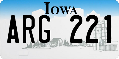 IA license plate ARG221