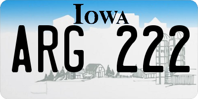 IA license plate ARG222