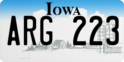 IA license plate ARG223
