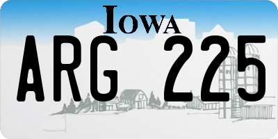 IA license plate ARG225