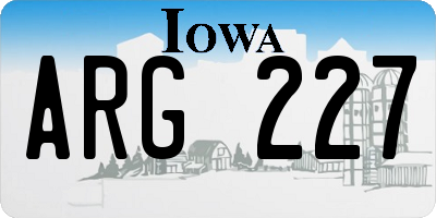 IA license plate ARG227