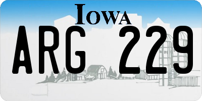 IA license plate ARG229