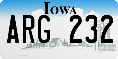 IA license plate ARG232