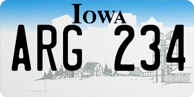 IA license plate ARG234