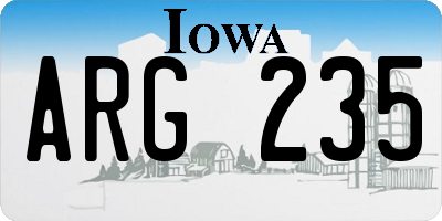 IA license plate ARG235