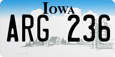 IA license plate ARG236