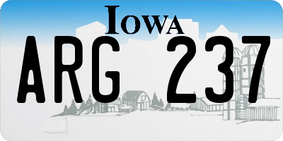 IA license plate ARG237