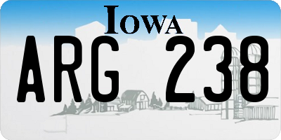 IA license plate ARG238