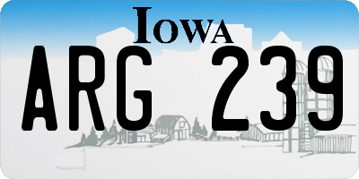 IA license plate ARG239