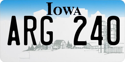 IA license plate ARG240