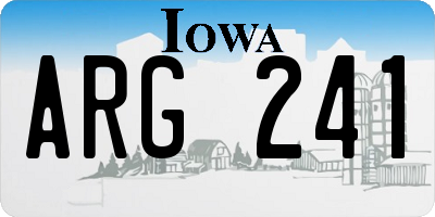 IA license plate ARG241