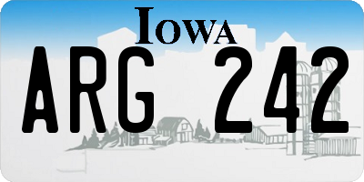 IA license plate ARG242