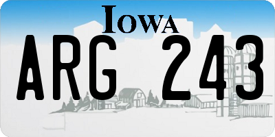 IA license plate ARG243