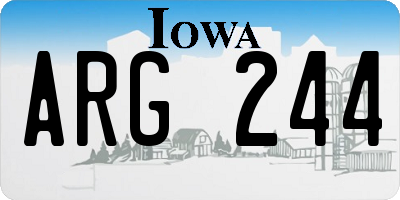 IA license plate ARG244