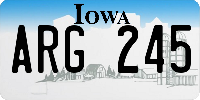 IA license plate ARG245