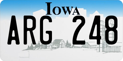 IA license plate ARG248