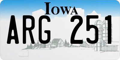 IA license plate ARG251
