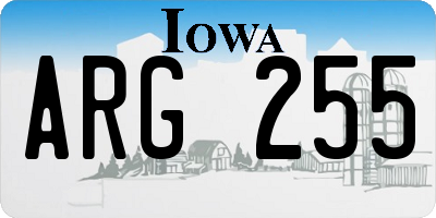 IA license plate ARG255