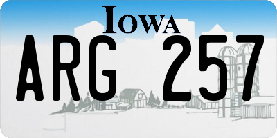 IA license plate ARG257