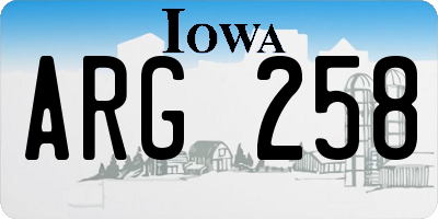 IA license plate ARG258