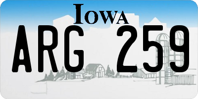 IA license plate ARG259