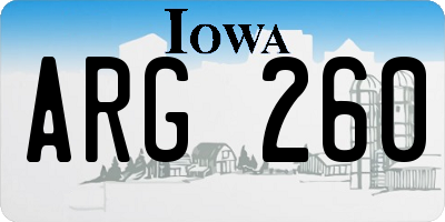 IA license plate ARG260