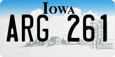 IA license plate ARG261