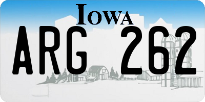 IA license plate ARG262