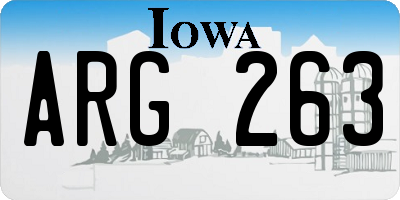 IA license plate ARG263