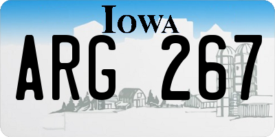 IA license plate ARG267