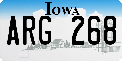 IA license plate ARG268