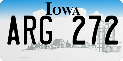 IA license plate ARG272