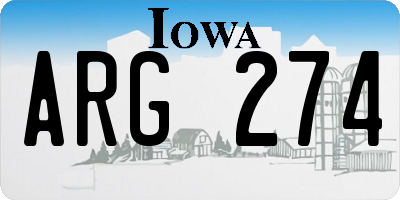 IA license plate ARG274