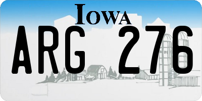IA license plate ARG276
