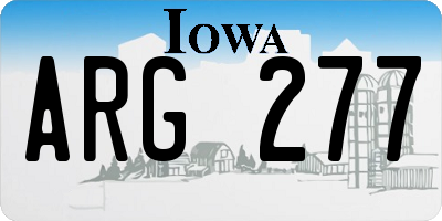 IA license plate ARG277