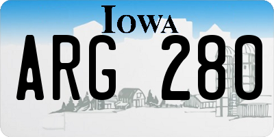IA license plate ARG280