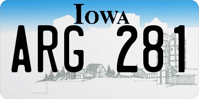 IA license plate ARG281