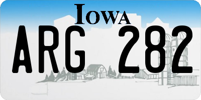 IA license plate ARG282
