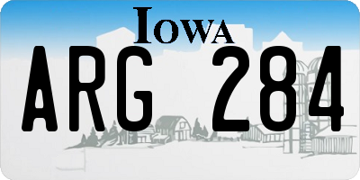 IA license plate ARG284
