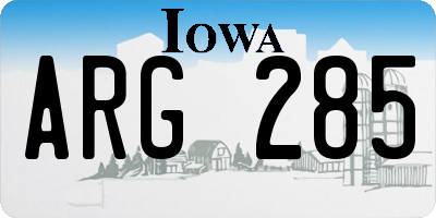 IA license plate ARG285