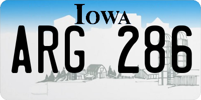 IA license plate ARG286