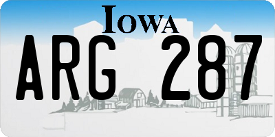 IA license plate ARG287