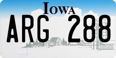 IA license plate ARG288